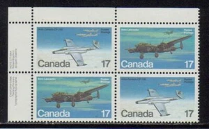 1980 Canada SC# 874a UL - Military Aircraft - Plate Block M-NH Lot # 2983 - Picture 1 of 1