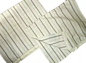 RALPH LAUREN TAYLOR BLACK OFF WHITE TICKING STRIPE 2 STANDARD PILLOWCASES 20X32 - Picture 1 of 7