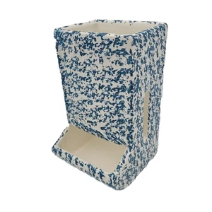 Vintage McCoy Pottery WALL POCKET #151 Blue Speckled Match Holder - Picture 1 of 9