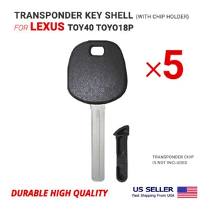  5x Carcasa de llave de transpondedor para Lexus TOY40 TOYO18P hoja larga con soporte para astillas - Imagen 1 de 2