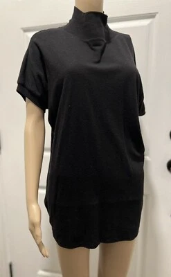Rick Owens Women’s Double Layer Black Sweater Short Sleeves Size M US 8 - Image 1 of 4