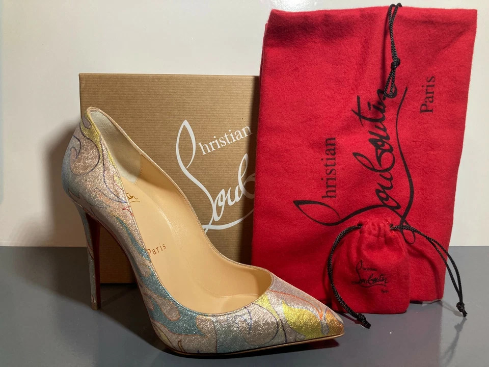Christian Louboutin Pigalle Follies Lurex Flame Pointed Toe Pump Shoes 36.5 / 6