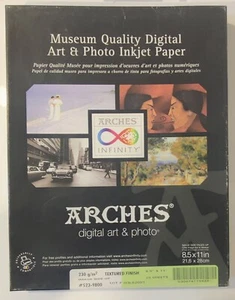CANSON Infinity Arches textured Finish MUSEUM QUALITY Photo Paper 8.5x11" /25 - Afbeelding 1 van 1