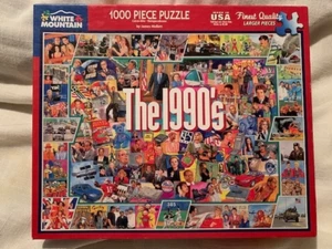 The 1990s  Jigsaw Puzzle 1000 piece Simpsons Tomb Raider Clinton Friends - Picture 1 of 5