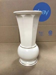 Vintage Lenox Juno Vase 9-1/8” Tall Ivory & Gold Trim - Picture 1 of 8