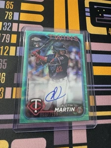 2024 Topps Chrome Update Austin Martin RC Aqua Wave Auto /199 Minnesota Twins - Picture 1 of 3