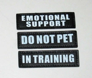 Set of 3 Emotional Support Dog Hook & Loop Patches DO NOT PET IN TRAINING Lot - Picture 1 of 2