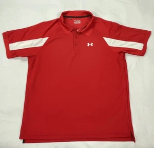 Under Armour Shirt Mens 2XL Red HeatGear Loose Golf Polo Athletic Performance - Picture 1 of 16