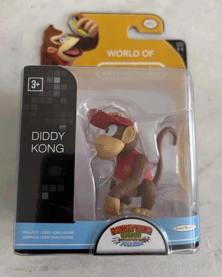 World of Nintendo Diddy Kong 2.5"  JAKKS Pacific Figure Series 1-1 2014 New - Image 1 of 4