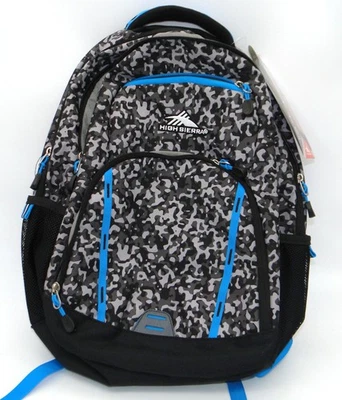 NUEVA Mochila Diaria High Sierra Riprap Camuflada Azul Acentos Nueva con Etiquetas Foto 1 de 4