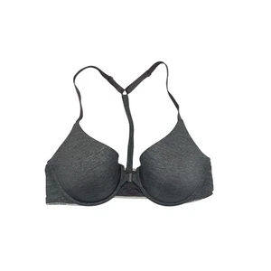 Victoria’s Secret 34C Gray Blue Heathered Front Clasp Racerback Semi Demi Bra - Picture 1 of 5