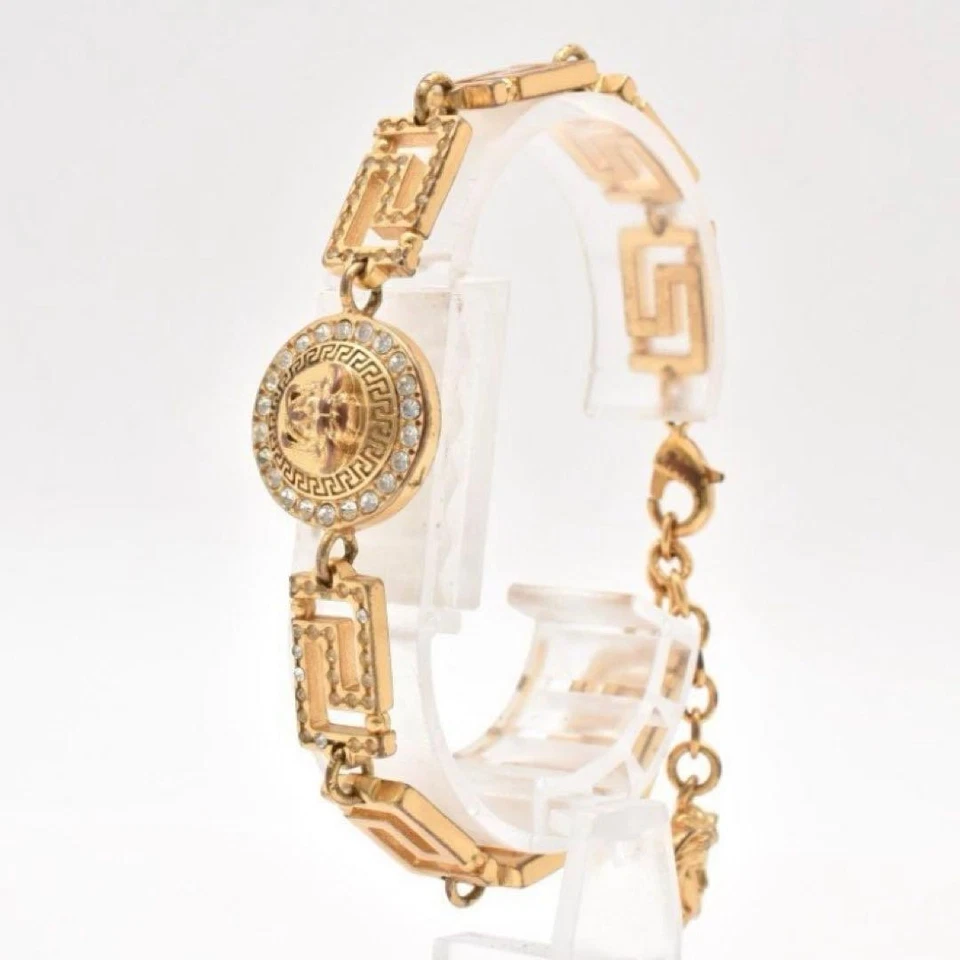 Versace Medusa золотой браслет с камнями и стразами для женщин - Изображение 1 из 4