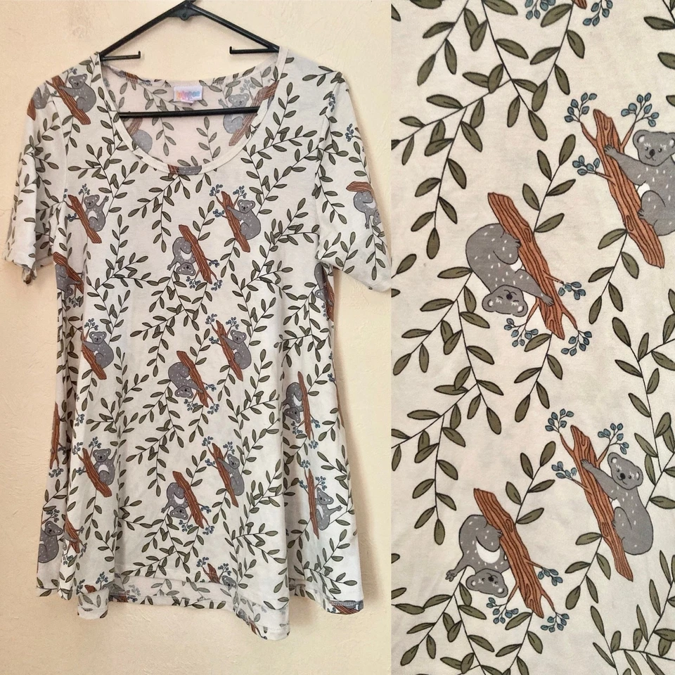 Lularoe Women's Top Size S Koala Bear Print RARE - Image 1 of 4