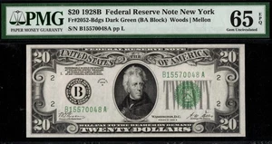 1928B $20 FRN NEW YORK P.M.G #65EPQ - Picture 1 of 3