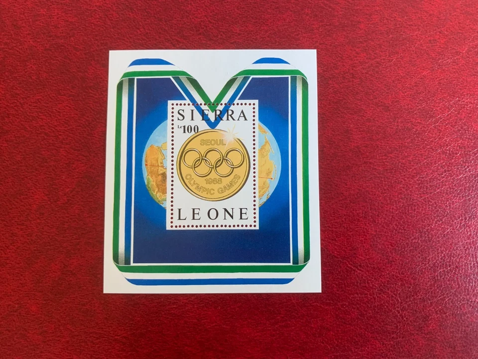 SIERRA LEONA 1987 MNH JUEGOS OLÍMPICOS SEÚL 1988 MEDALLAS DE ORO MINISHEET Foto 1 de 1