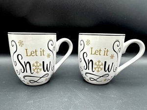 Two (2) Fitz and Floyd “Let It Snow” Holiday Mugs - Picture 1 of 7