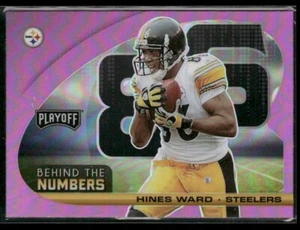 2021 Panini Playoff Purple Behind the Numbers Prizm Hines Ward #BTN-HWA Steelers - Picture 1 of 2