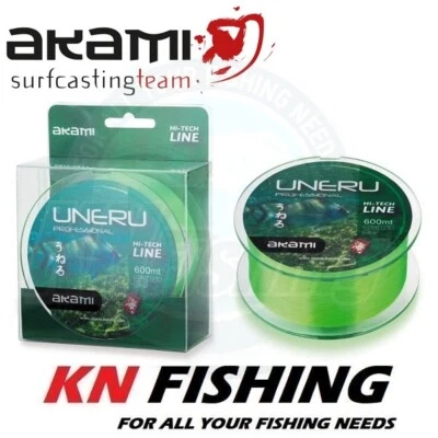 AKAMI UNERU Fluo Green Surf Casting Line 600m 0.156mm - 0.405mm - Image 1 of 4