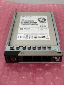 Dell EMC D6C0R 3.84TB SATA Enterprise 2.5" SSD, HFS3T8G32FEH w/ Tray - Picture 1 of 4