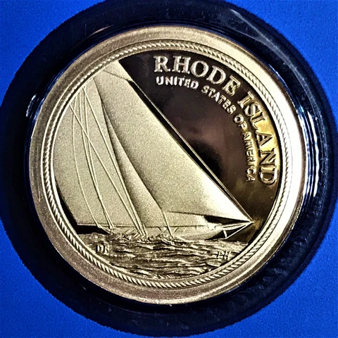 2022 S Proof Rhode Island American Innovation $1 Dollar Reliance Yacht Cover