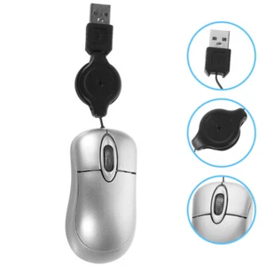 Ergonomic Design USB Optical Mouse With Retractable Cable For PC Use - Picture 1 of 12