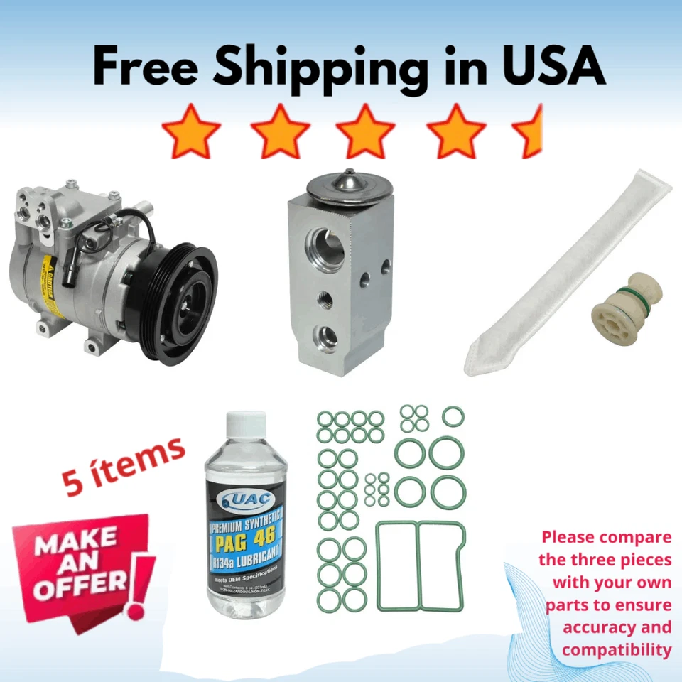 Compresor y válvula aire acondicionado apto para Hyundai Elantra 2005 Foto 1 de 4