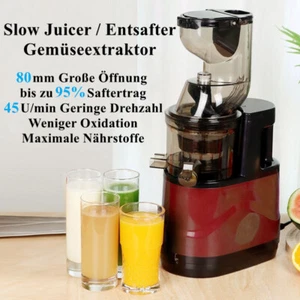 Exprimidor prensa de zumos 300W 80 mm extractor de verduras exprimidor de frutas prensa exprimidor lento - Imagen 1 de 21