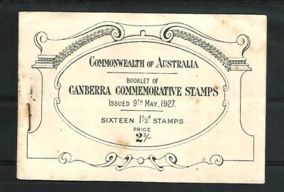 Australia 1927 escaso folleto completo grapado (16 tipos Canberra) SG SB22 c$120 Foto 1 de 2