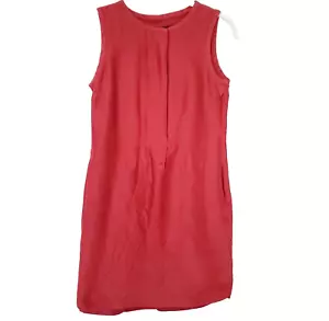 Mini Vestido Talbots Para Mujer 4P Petites Rojo Sin Mangas Cuello Redondo Bolsillos Botones - Imagen 1 de 12