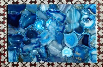 18" x 12" Blue Agate Table Top / Agate Side End Top Gemstones Home Living Decor - Image 1 of 4
