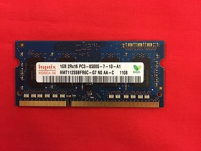 Hynix HMT112S6BFR6C-G7 RAM Memory 1GB 2Rx16 PC3-8500s DDR3 SDRAM 133 MHz Genuine - Image 1 of 4