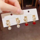 Neujahr Dragon Ohrringe Perle Diamond Ohr Hoops Mode Vintage Chinese Geschenk  q