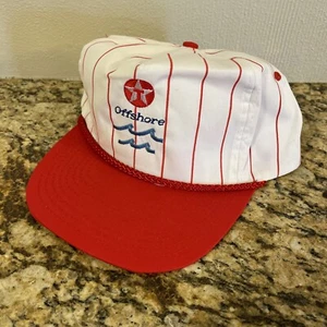 Gorra de béisbol de camionero de gas petróleo Texaco blanca roja de colección para hombre en alta mar - Imagen 1 de 6