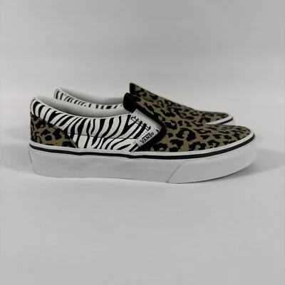 Vans Clásicas Sin Cordones Niños Talla 2.5 Zapatillas Sin Cordones Juniors Leopardo Cebra NUEVAS Foto 1 de 4