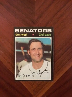 1971 Topps Washington Senators Don Wert Card 307 - Image 1 of 2