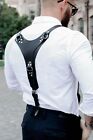 Men's Leather Suspenders - Chest Harness Men - Plus Size Options - Customizable
