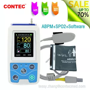 CONTEC PM50 Patient Monitor Vital Signs Ambulatory NIBP SPO2 Pulse Rate 24Hours - Picture 1 of 10
