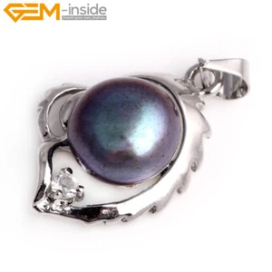 Gold Plated Freshwater Pearl Pendant Neckalce Jewelry Jewelry Gift 16x22mm Charm - Picture 1 of 27