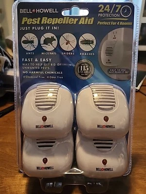 Nuevo en paquete repelentes de plagas ultra sónicos Bell Howell juego de 4 enchufes Foto 1 de 3