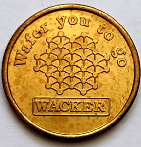 New ListingWacker Wafer Good For 25c In Trade Token You To Go Brass .9375"