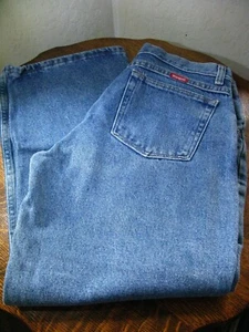 Kids Wrangler Jeans Husky Med Wash Adj Waist St Leg 100% Cotton Sz 14 Mexico - Picture 1 of 12