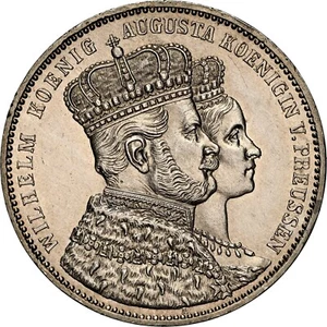 1 tálero 1861 A Prusia Krönungstaler Guillermo I NGC MS62 moneda de plata excelente (1131) - Imagen 1 de 4