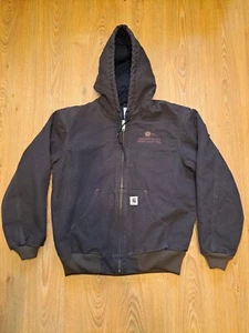 VINTAGE Y2K Carhartt Jacket Mens Medium Dark Brown Lined Hooded Cotton - Picture 1 of 10