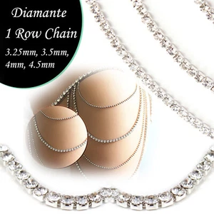 25 Metres Diamante/Rhinestone Silver Trim Lace Crystal Necklace Jewelery - Picture 1 of 11
