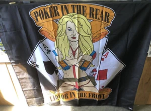 Schnaps vorne Poker hinten Wandbehang Wandteppich 45" Schild Banner Karten - Bild 1 von 5