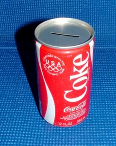 1980 COCA~COLA COKE COCA COLA OLYMPICS TIN SODA CAN BANK - Picture 1 of 6
