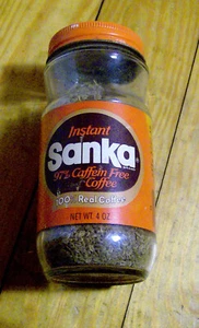 Tarros de café de vidrio SANKA RAROS de colección años 70 DECAF General Foods café de bebidas ANTIGUO - Imagen 1 de 4