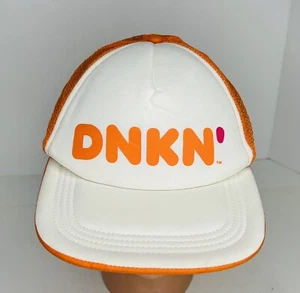 Dunkin Donuts Mesh Foam Snapback Trucker Baseball DNKN Mütze Kappe orange weiß - Bild 1 von 8