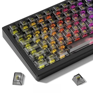 Black Clear keycaps,Transparent keycaps 60 75 100 Percent,Ceramic Jelly Key c... - Picture 1 of 6