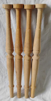 set of 4 New Unfinished Solid Oak Tapered Style Table Legs 21 3/4" high - Image 1 of 2
